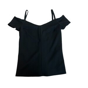 DYNAMITE black cold shoulder blouse top Sz M